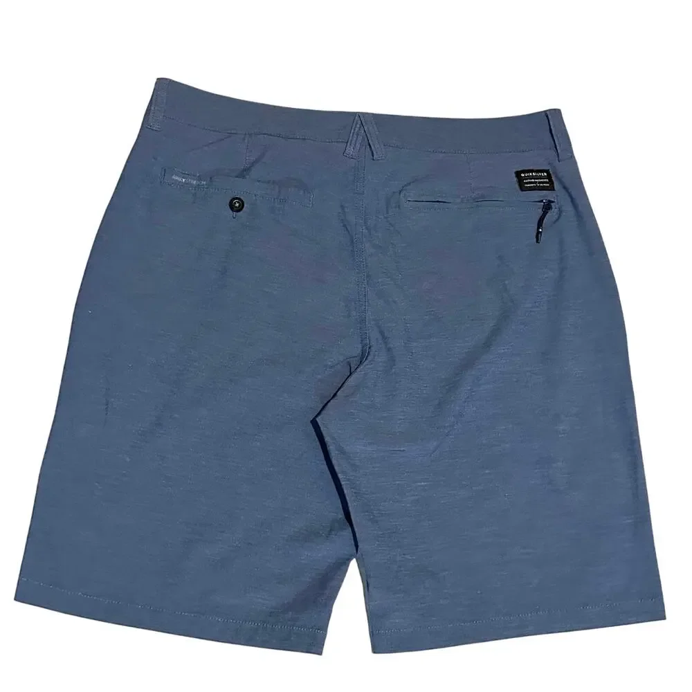 Quiksilver Amphibian Mens Size 33 Blue Heathered Hybrid Shorts Board Shorts